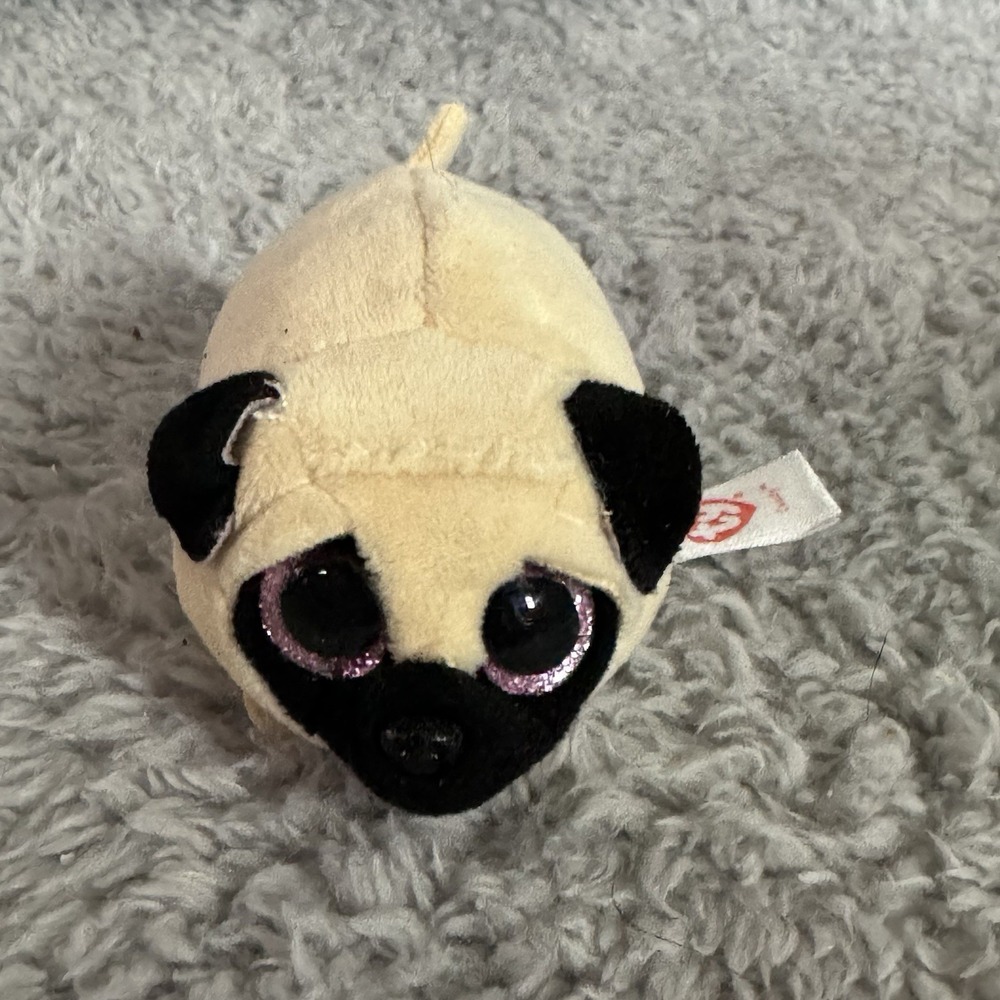 Ty Beanie Boos Teeny Tys 4" Candy the Pug Dog Stackable Plush Stuffed Animal Toy